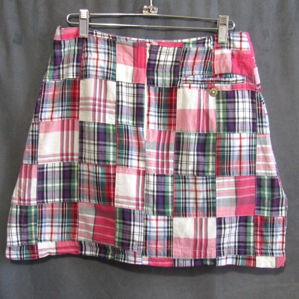 Cape Madras Maine Plaid Patchwork Skort Size 2 Cotton Preppy Golf Tennis Summer - Picture 3 of 11
